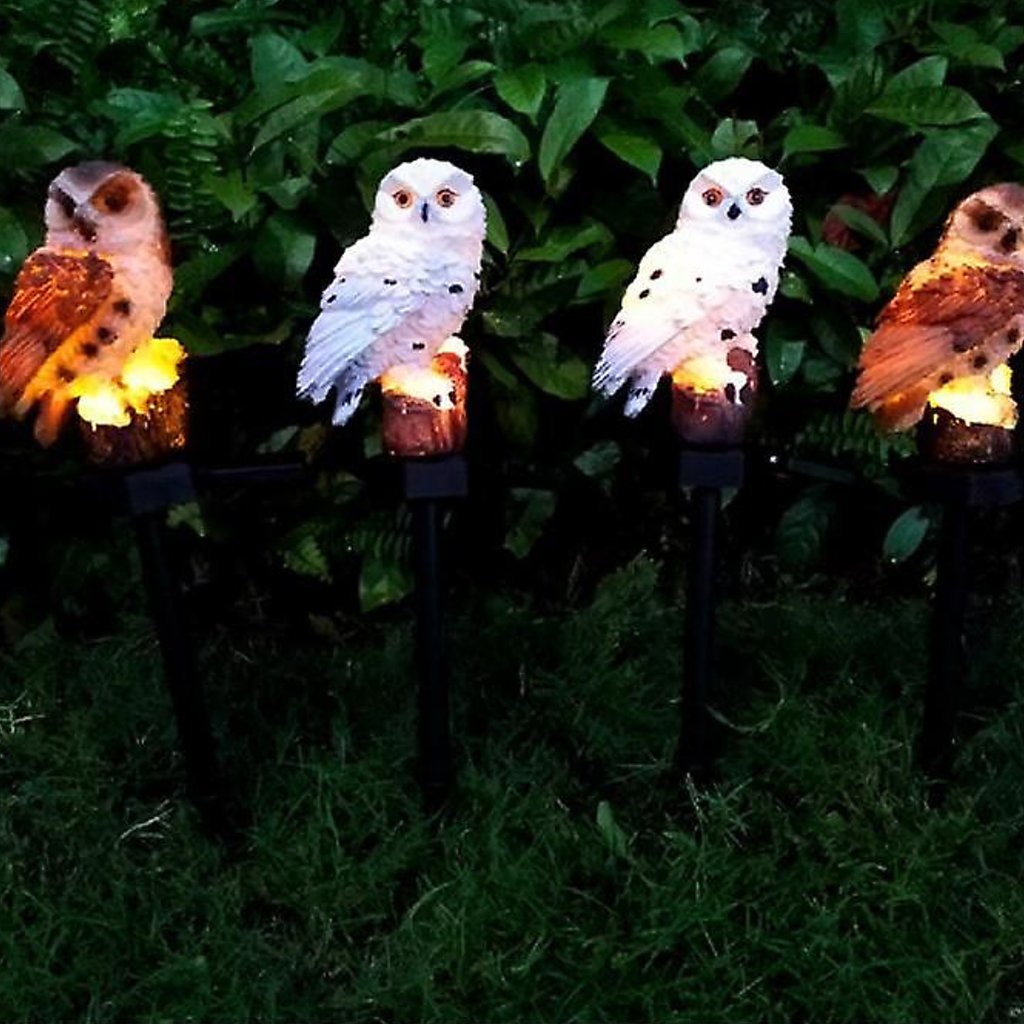 Búho Solar Decorativo para Jardín – Luz Automática