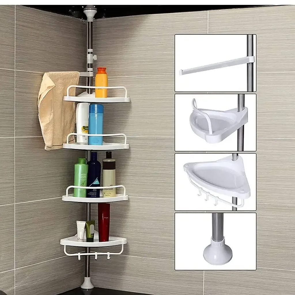 Organizador Esquinero de Ducha de 4 Niveles Ajustable – Repisas para Baño
