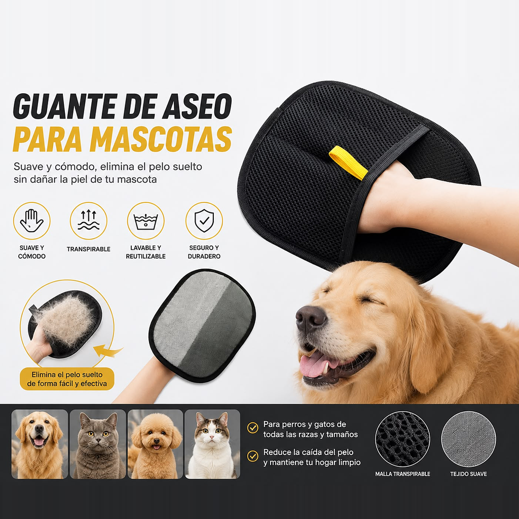 Guante Quitapelos para Perros y Gatos – ¡Chao Pelos!