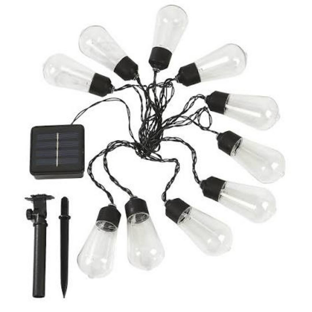 Guirnalda Solar de 10 m con 10 Ampolletas LED