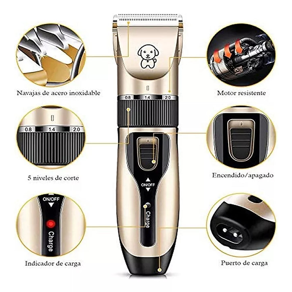 Máquina Cortadora de Pelo para Perros y Gatos – Kit de Peluquería Recargable
