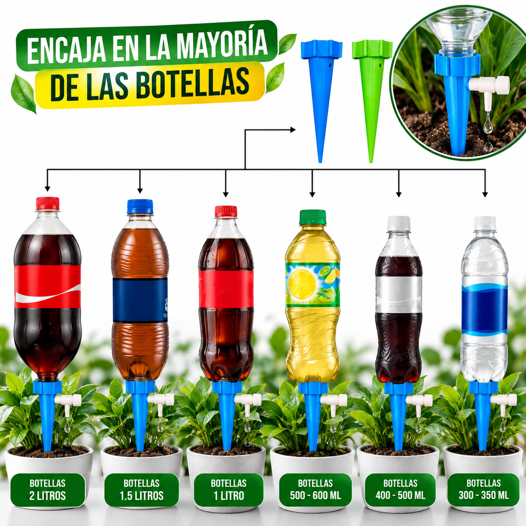 Estacas de Riego por Goteo Regulable – Pack de 6