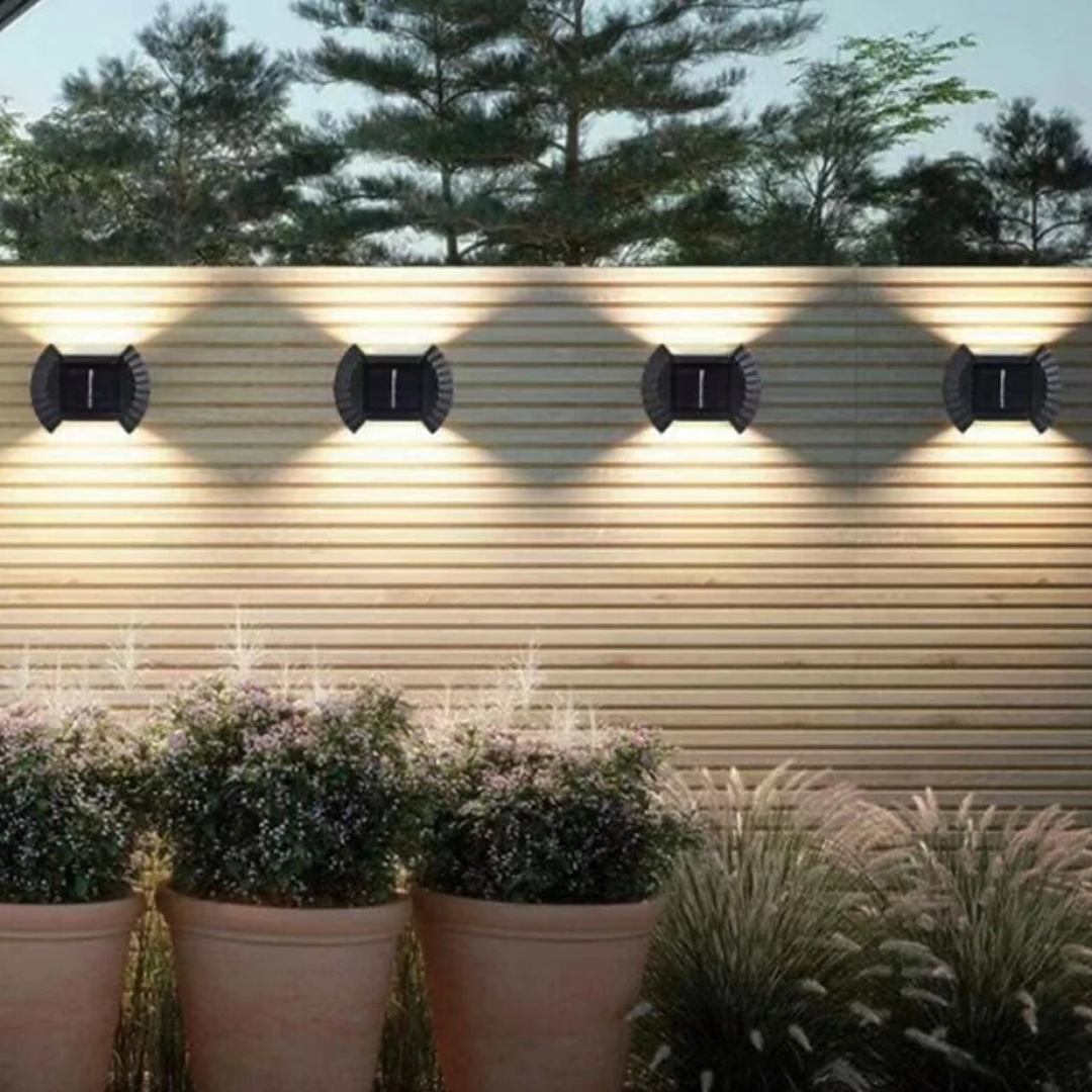 Pack 4 Luces Solares de Pared – Ilumina tu Terraza y Jardín
