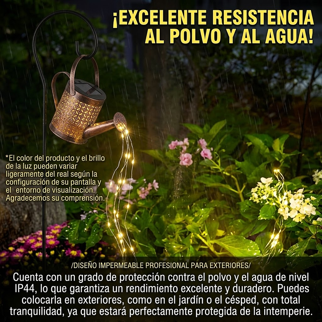 Regadera Solar Decorativa LED con Efecto Cascada – Iluminación para Jardín